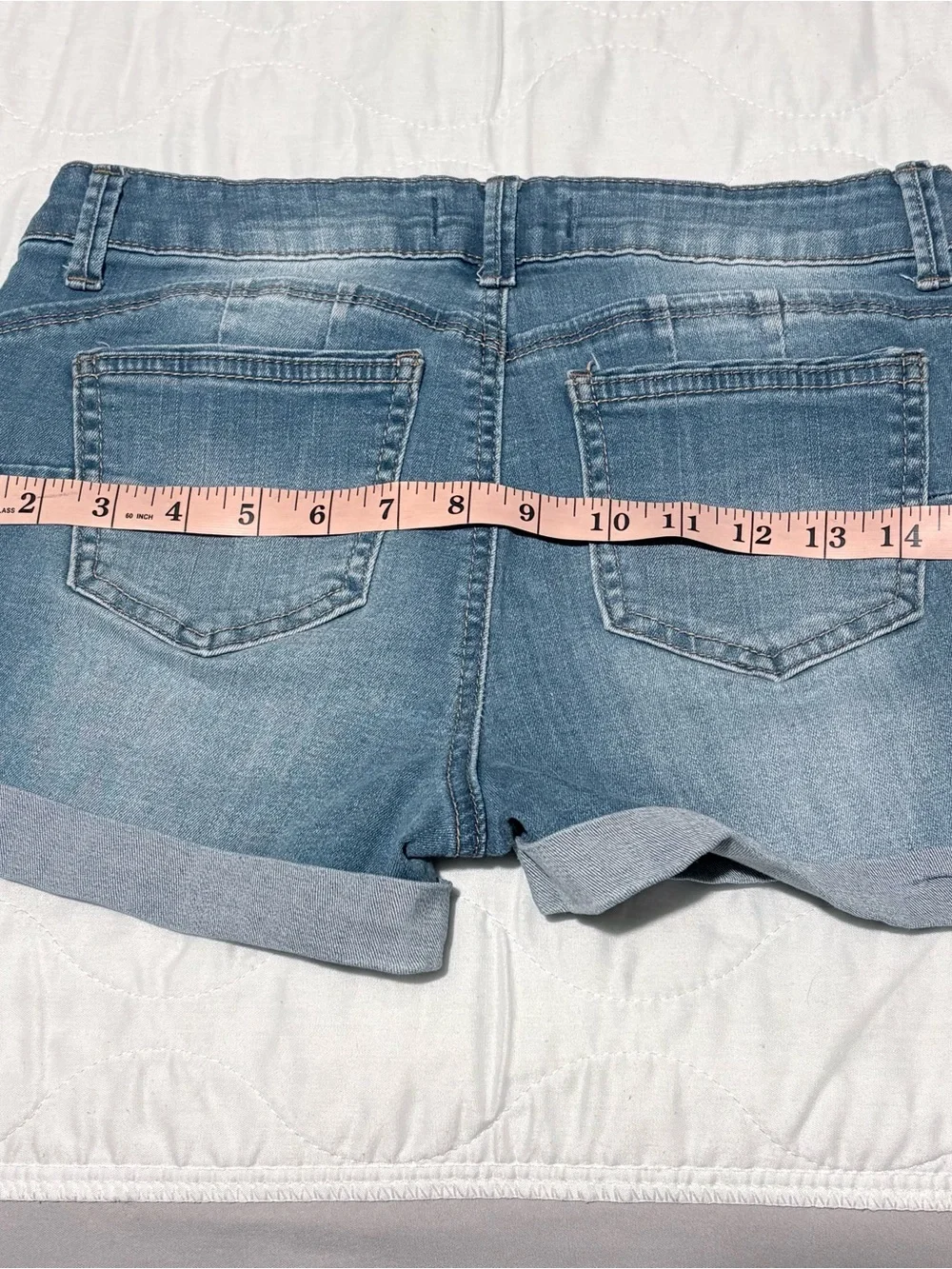 Wax Jean Women's Distressed Blue Denim Shorts